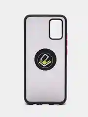 Черный чехол Samsung Galaxy A02s, пластиковый, матовый, с кольцом и цветными кнопками