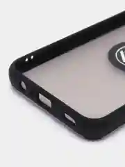 Черный чехол Samsung Galaxy A02s, пластиковый, матовый, с кольцом и цветными кнопками