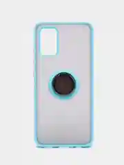 Голубой чехол Samsung Galaxy A02s, пластиковый, матовый, с кольцом и цветными кнопками