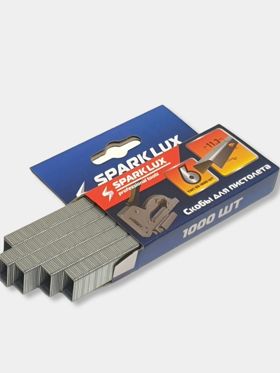 Скобы для строительного степлера SparkLux, пистолета, закаленные, тип 53, 1000 шт, 5 размеров
