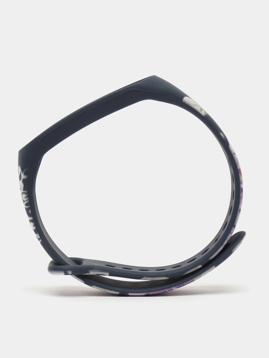 Аметистовый силиконовый ремешок для Xiaomi mi band 3 / 4 / 5 / 6 / 7 принты с цветами