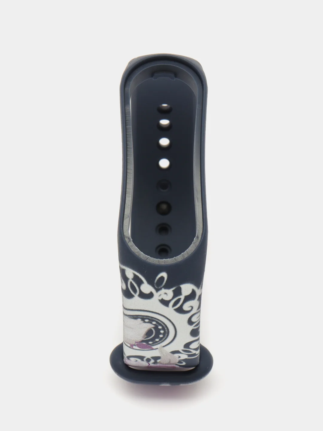 Аметистовый силиконовый ремешок для Xiaomi mi band 3 / 4 / 5 / 6 / 7 принты с цветами