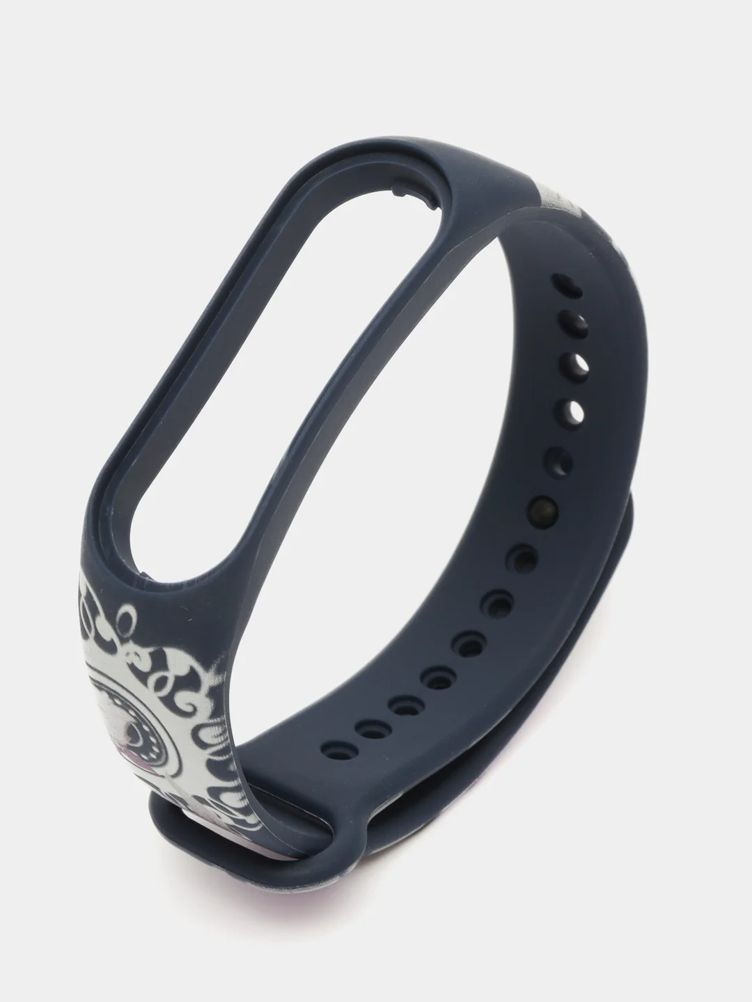 Аметистовый силиконовый ремешок для Xiaomi mi band 3 / 4 / 5 / 6 / 7 принты с цветами