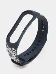 Аметистовый силиконовый ремешок для Xiaomi mi band 3 / 4 / 5 / 6 / 7 принты с цветами