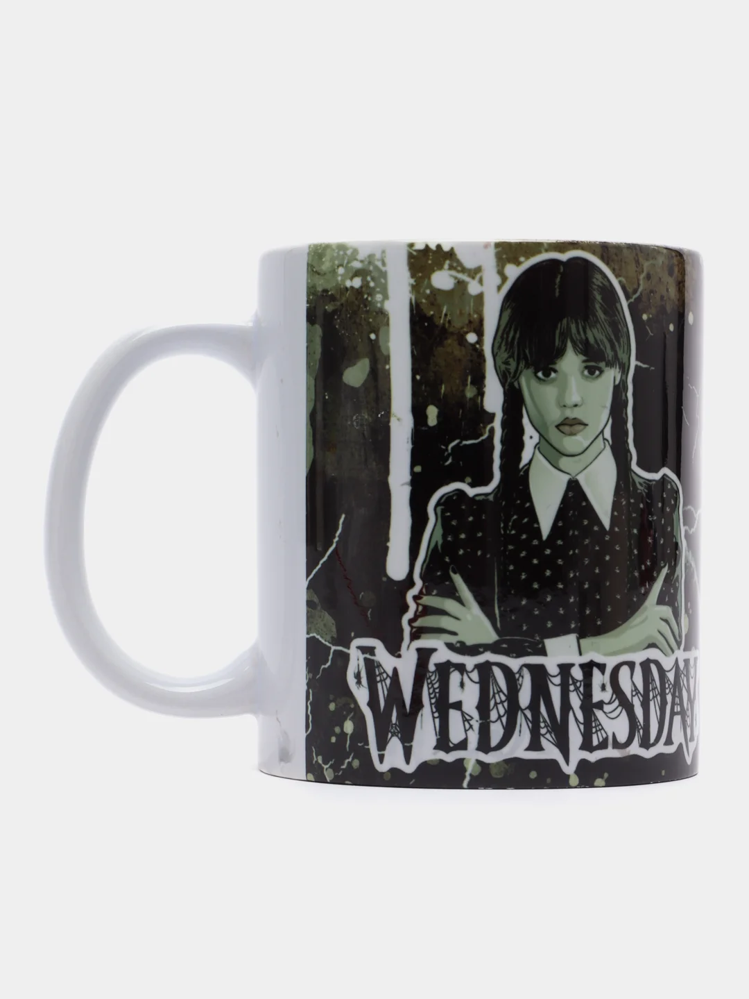 Голубой кружка с принтом по мотивам сериала Wednesday (Уэнсдей)