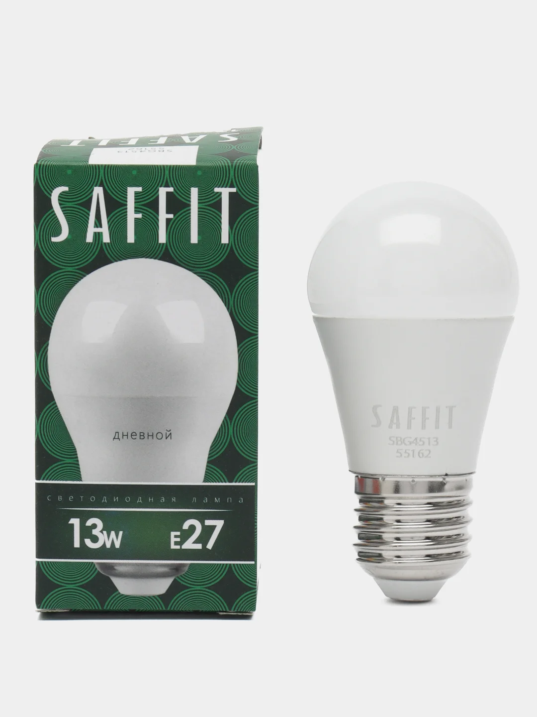 Лампа светодиодная, 13W 230V E27 6400K G45, SBG4513, 55162