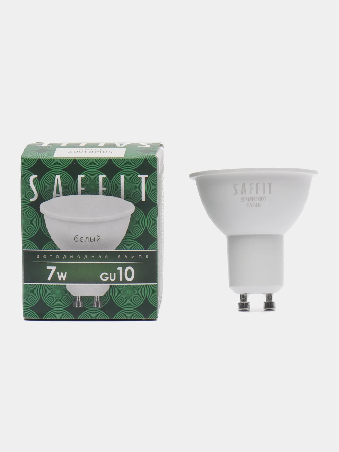 Лампа светодиодная, 7W 230V GU10 4000K MR16, SBMR1607, 55146
