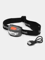 Фонарь налобный светодиодный аккумуляторный 3W 1COB, USB IP44, пластик, TH2301