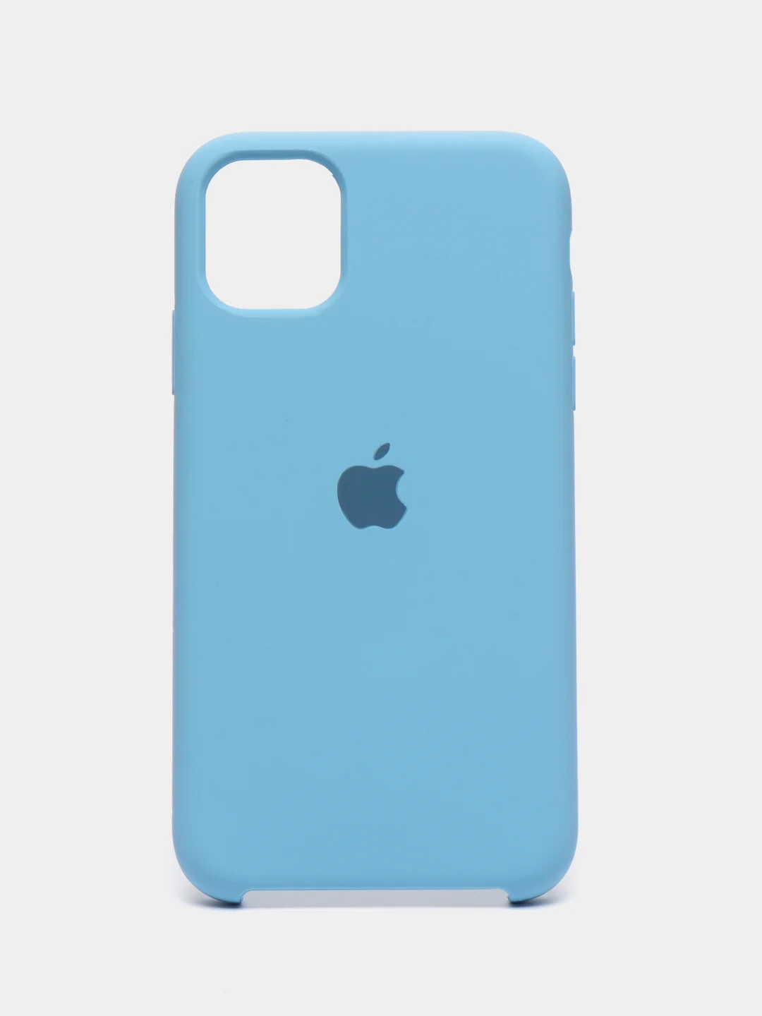 Голубой чехол для iPhone 11, 6S, 7, 8, XR, XS, 7+, XS Max, Silicone Case, с открытым низом