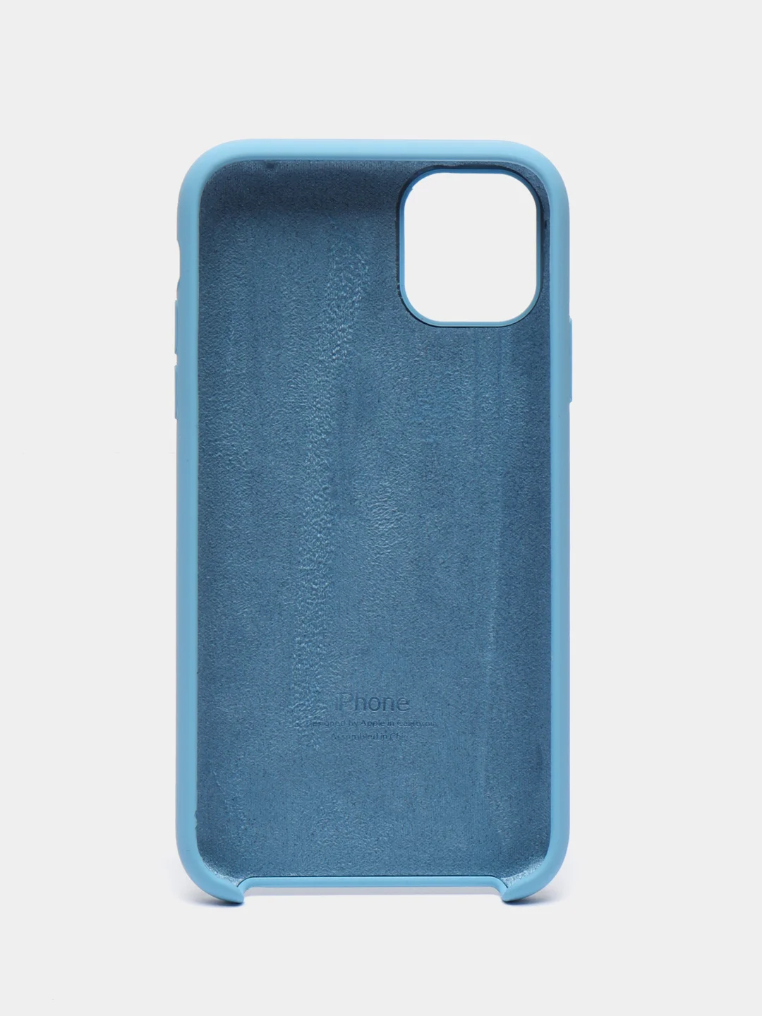 Голубой чехол для iPhone 11, 6S, 7, 8, XR, XS, 7+, XS Max, Silicone Case, с открытым низом