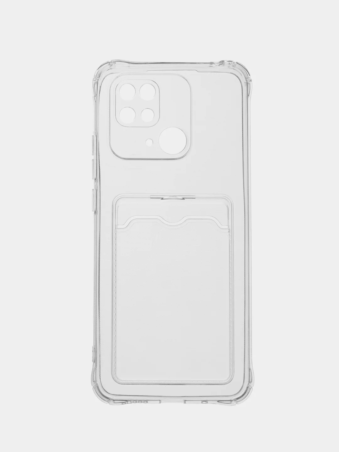Прозрачный чехол для Xiaomi Redmi 10C, ( Редми 10С ), с карманом для карт, прозрачный