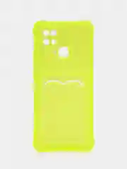 Желтый чехол для Xiaomi Redmi 10C, ( Редми 10С ), с карманом для карт, прозрачный