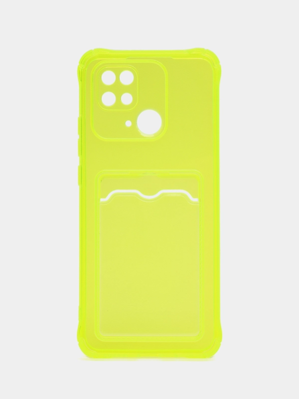 Чехол для Xiaomi Redmi 10C, ( Редми 10С ), с карманом для карт, прозрачный