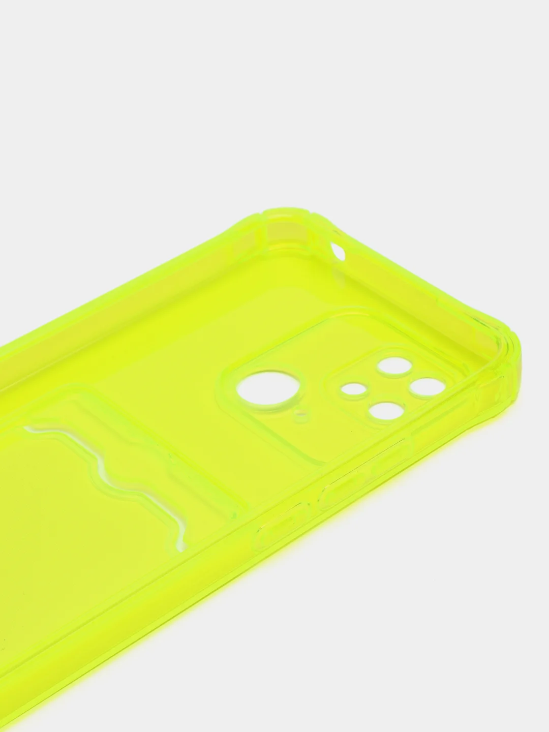 Бирюзовый чехол для Xiaomi Redmi 10C, ( Редми 10С ), с карманом для карт, прозрачный