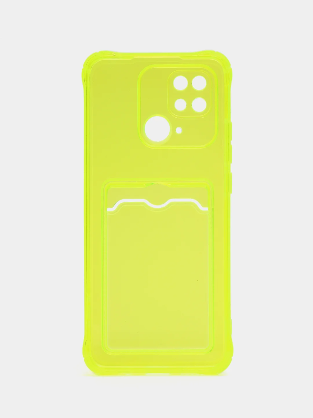 Бирюзовый чехол для Xiaomi Redmi 10C, ( Редми 10С ), с карманом для карт, прозрачный