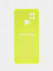 Бирюзовый чехол для Xiaomi Redmi 10C, ( Редми 10С ), с карманом для карт, прозрачный