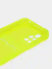 Желтый силиконовый чехол для Xiaomi Redmi 10 (Редми 10), прозрачный, с карманом для карт