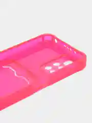 Красный силиконовый чехол для Xiaomi Redmi 10 (Редми 10), прозрачный, с карманом для карт