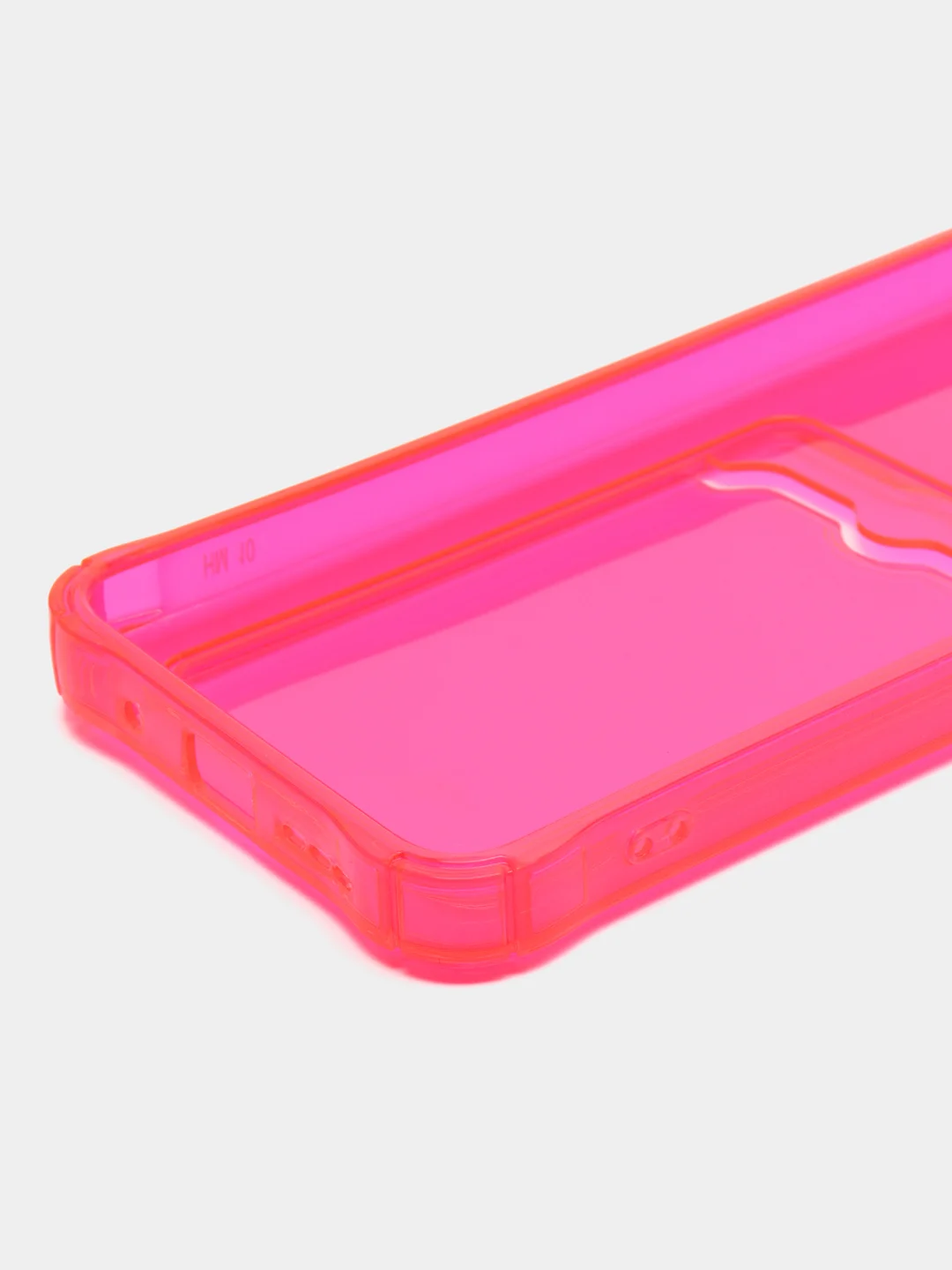Красный силиконовый чехол для Xiaomi Redmi 10 (Редми 10), прозрачный, с карманом для карт