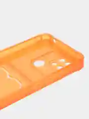 Оранжевый чехол для Xiaomi Redmi 10C, ( Редми 10С ), с карманом для карт, прозрачный