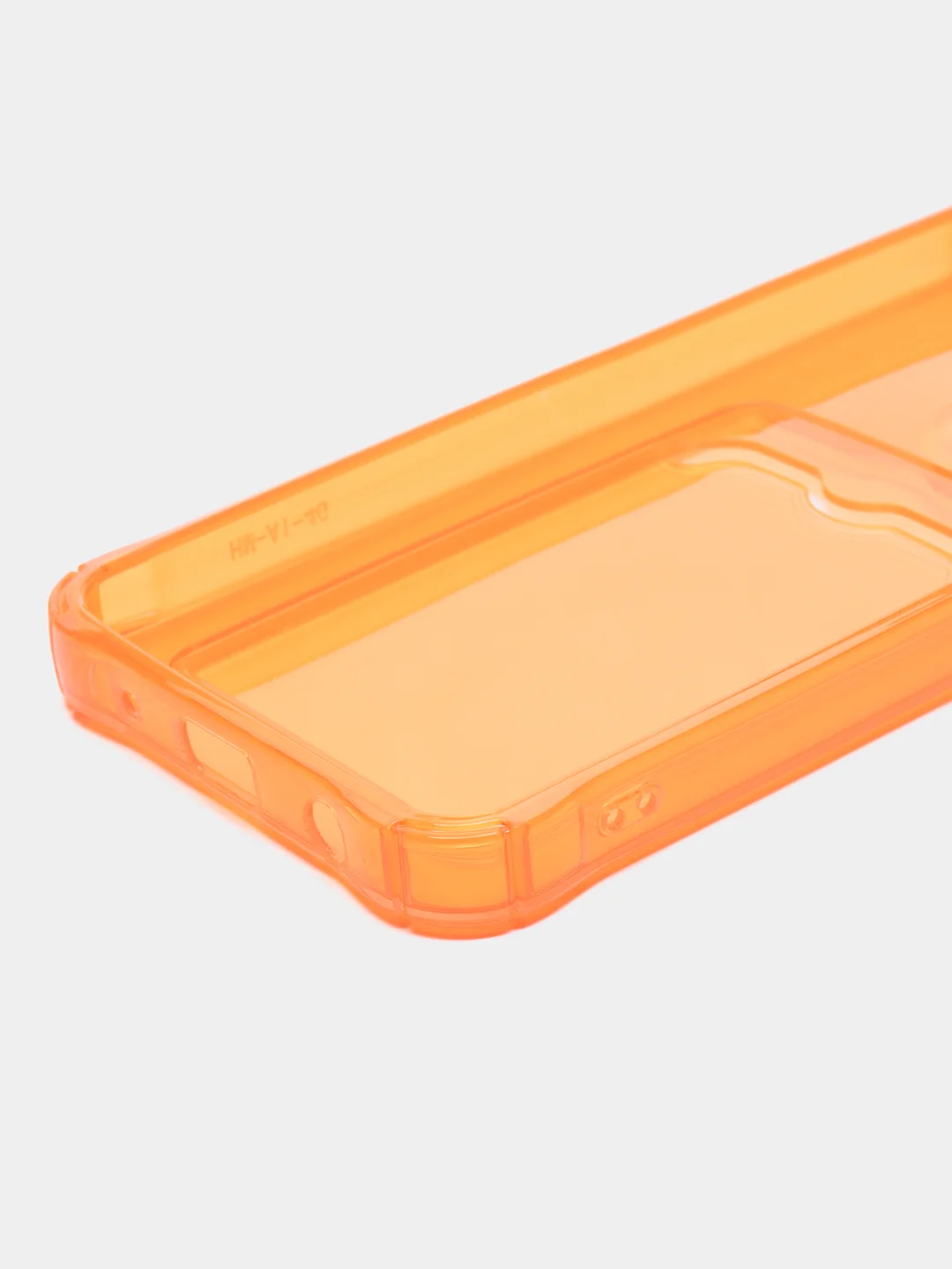Оранжевый силиконовый чехол Xiaomi Redmi A1 Plus  (Сяоми Редми А1 Плюс ), с карманом, прозрачный