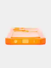 Оранжевый силиконовый чехол Xiaomi Redmi A1 Plus  (Сяоми Редми А1 Плюс ), с карманом, прозрачный