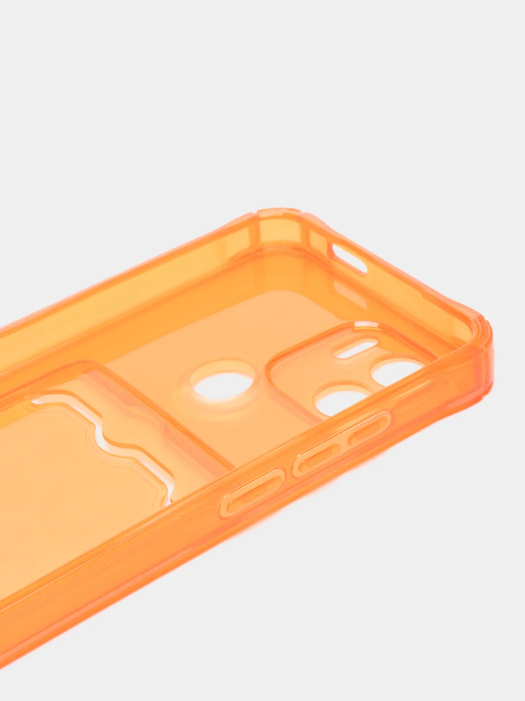 Оранжевый силиконовый чехол Xiaomi Redmi A1 Plus  (Сяоми Редми А1 Плюс ), с карманом, прозрачный