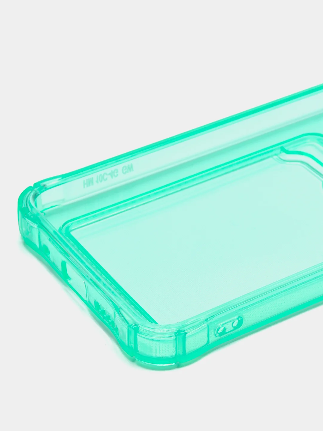 Бирюзовый чехол для Xiaomi Redmi 10C, ( Редми 10С ), с карманом для карт, прозрачный