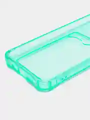 Бирюзовый силиконовый чехол для Xiaomi Redmi 10 (Редми 10), прозрачный, с карманом для карт