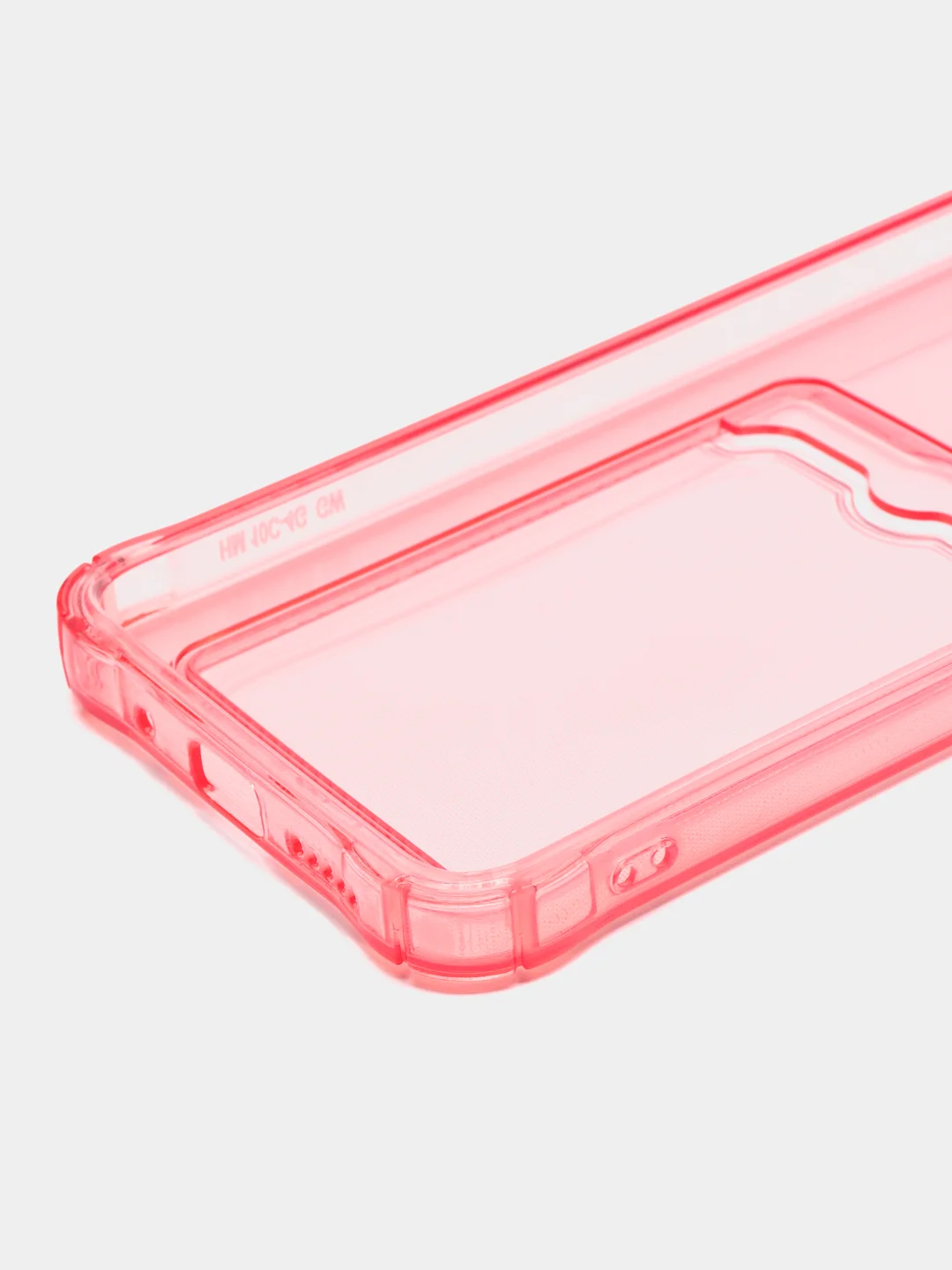 Розовый чехол для Xiaomi Redmi 10C, ( Редми 10С ), с карманом для карт, прозрачный