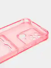 Розовый чехол для Xiaomi Redmi 10C, ( Редми 10С ), с карманом для карт, прозрачный
