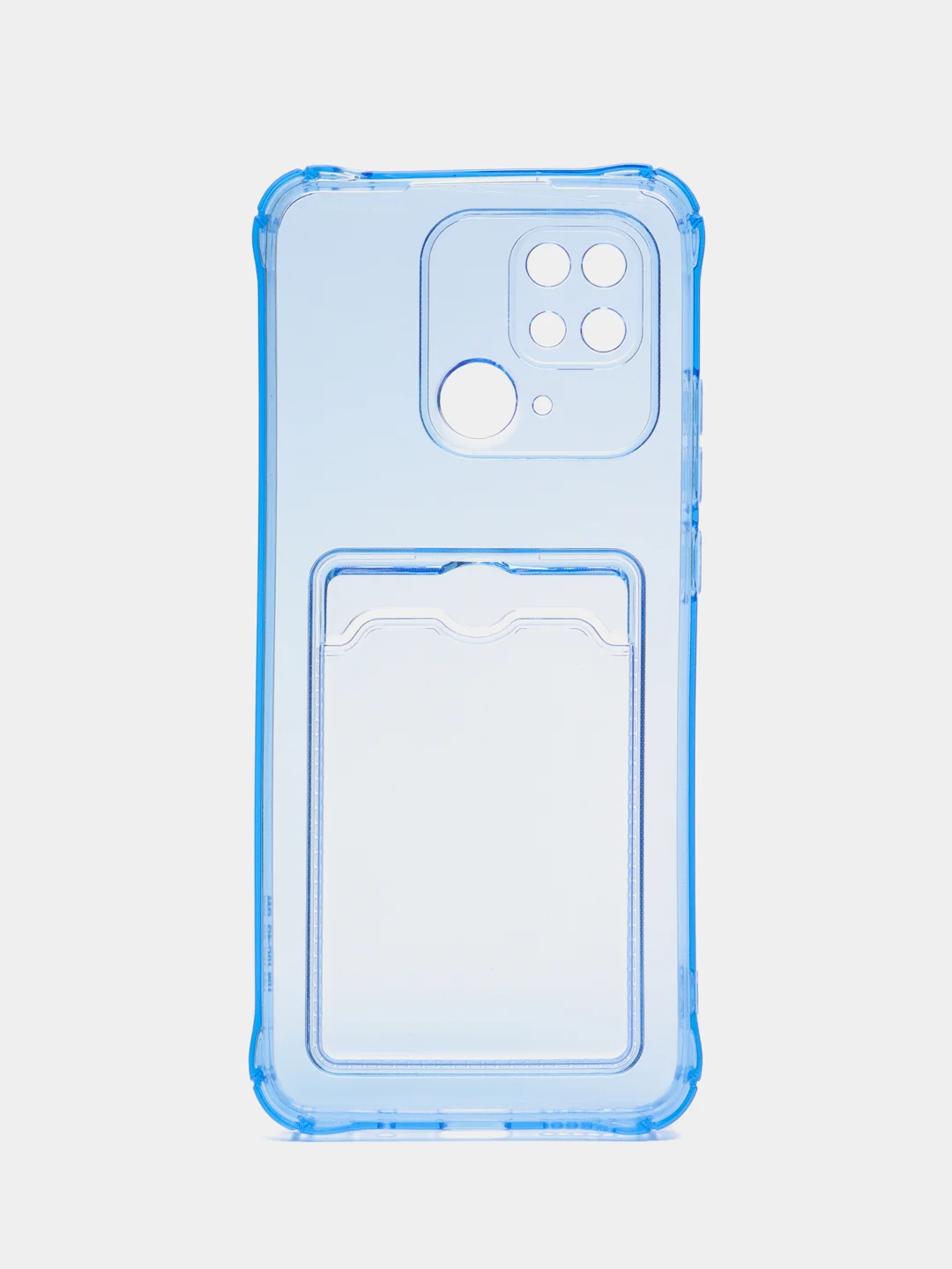 Синий чехол для Xiaomi Redmi 10C, ( Редми 10С ), с карманом для карт, прозрачный