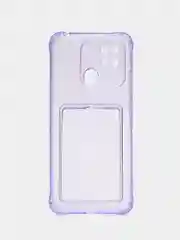Фиолетовый чехол для Xiaomi Redmi 10C, ( Редми 10С ), с карманом для карт, прозрачный