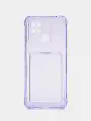 Фиолетовый чехол для Xiaomi Redmi 10C, ( Редми 10С ), с карманом для карт, прозрачный