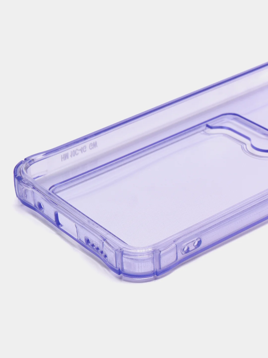 Фиолетовый чехол для Xiaomi Redmi 10C, ( Редми 10С ), с карманом для карт, прозрачный