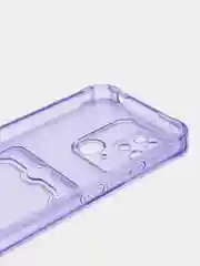 Фиолетовый чехол для Xiaomi Redmi 10C, ( Редми 10С ), с карманом для карт, прозрачный