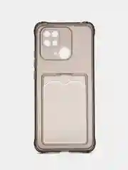 Серый чехол для Xiaomi Redmi 10C, ( Редми 10С ), с карманом для карт, прозрачный