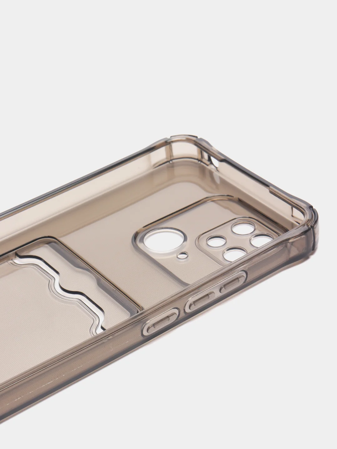 Серый чехол для Xiaomi Redmi 10C, ( Редми 10С ), с карманом для карт, прозрачный