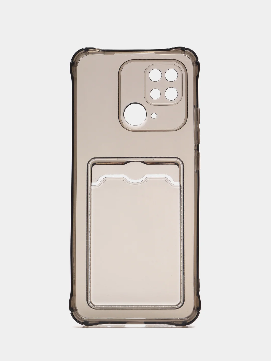 Серый чехол для Xiaomi Redmi 10C, ( Редми 10С ), с карманом для карт, прозрачный