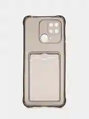 Серый чехол для Xiaomi Redmi 10C, ( Редми 10С ), с карманом для карт, прозрачный