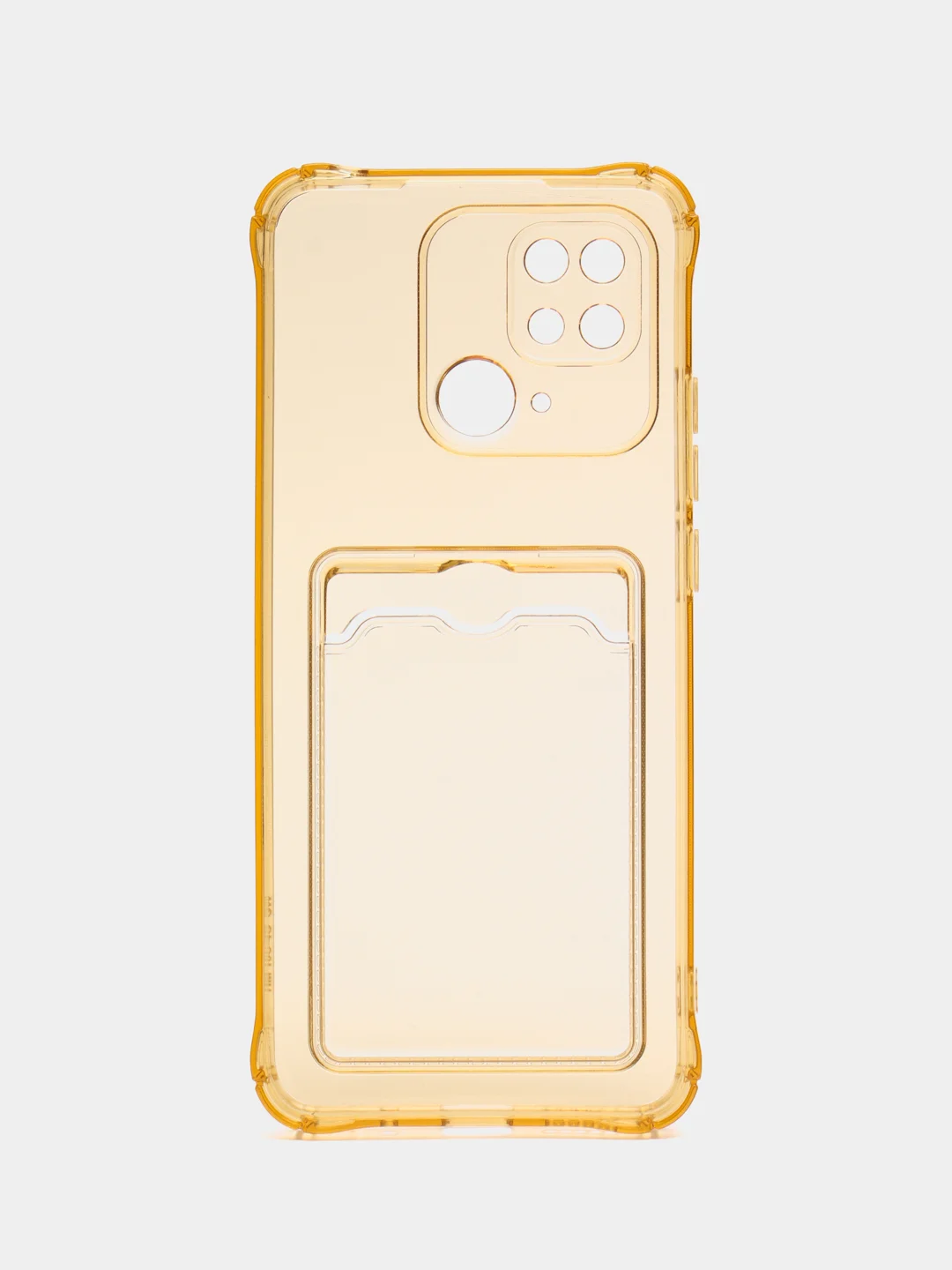 Золотой чехол для Xiaomi Redmi 10C, ( Редми 10С ), с карманом для карт, прозрачный