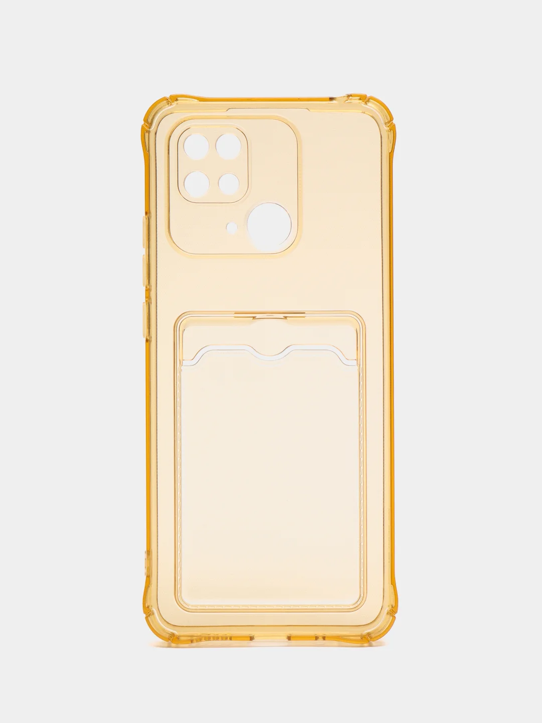 Золотой чехол для Xiaomi Redmi 10C, ( Редми 10С ), с карманом для карт, прозрачный