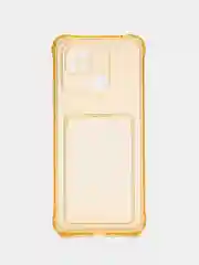 Золотой чехол для Xiaomi Redmi 10C, ( Редми 10С ), с карманом для карт, прозрачный