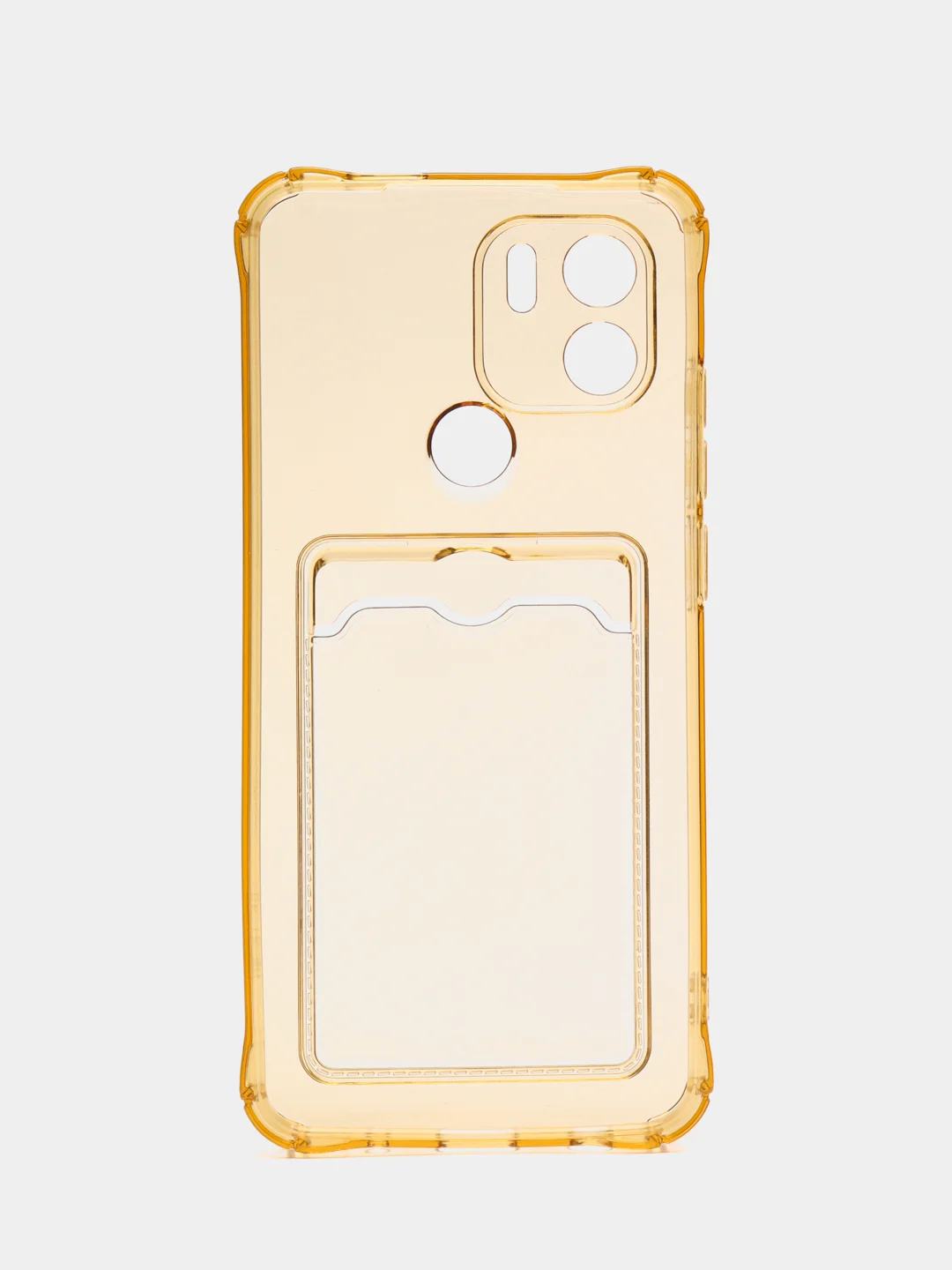 Золотой силиконовый чехол Xiaomi Redmi A1 Plus  (Сяоми Редми А1 Плюс ), с карманом, прозрачный