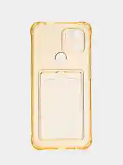 Золотой силиконовый чехол Xiaomi Redmi A1 Plus  (Сяоми Редми А1 Плюс ), с карманом, прозрачный