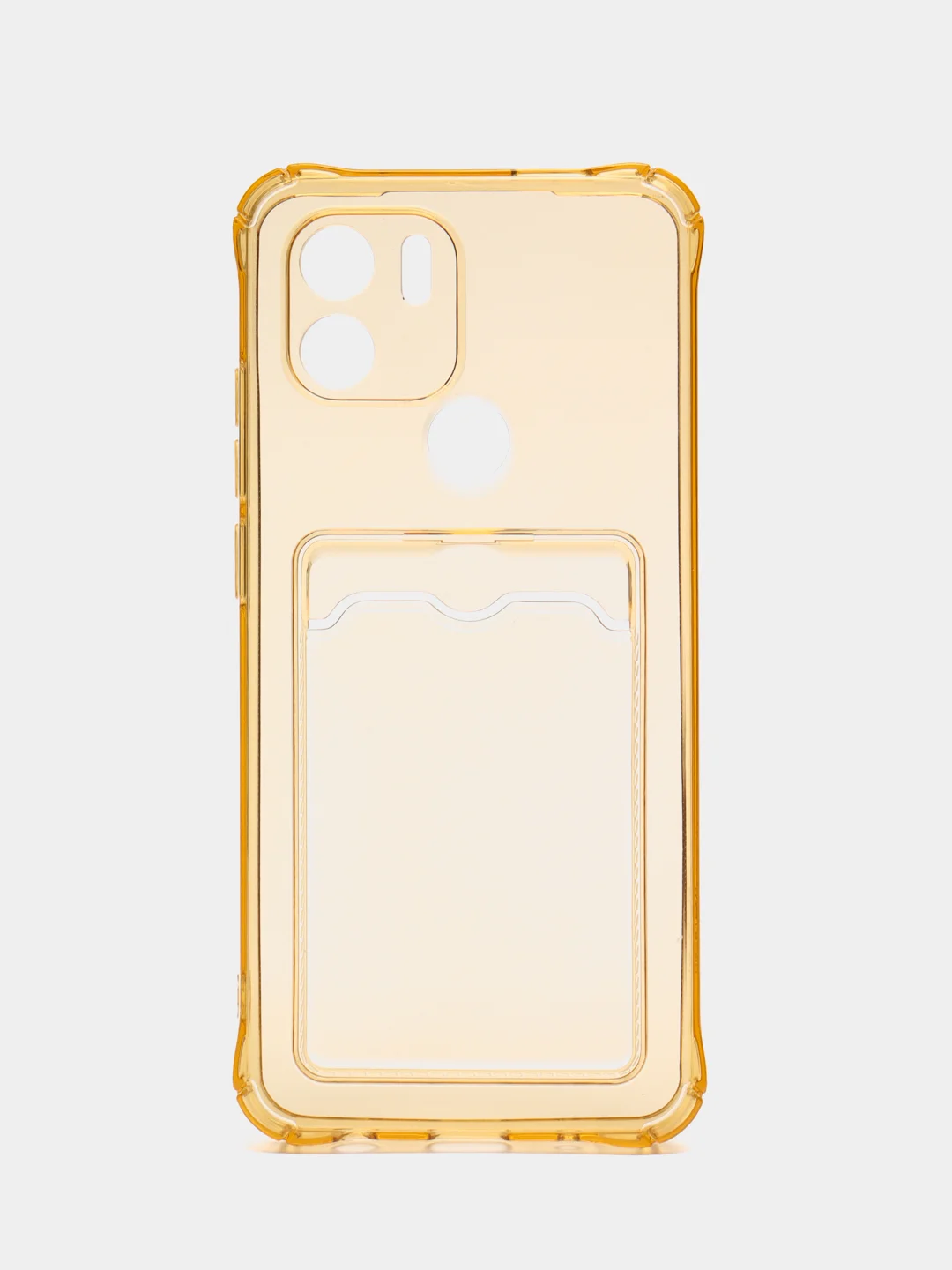 Золотой силиконовый чехол Xiaomi Redmi A1 Plus  (Сяоми Редми А1 Плюс ), с карманом, прозрачный