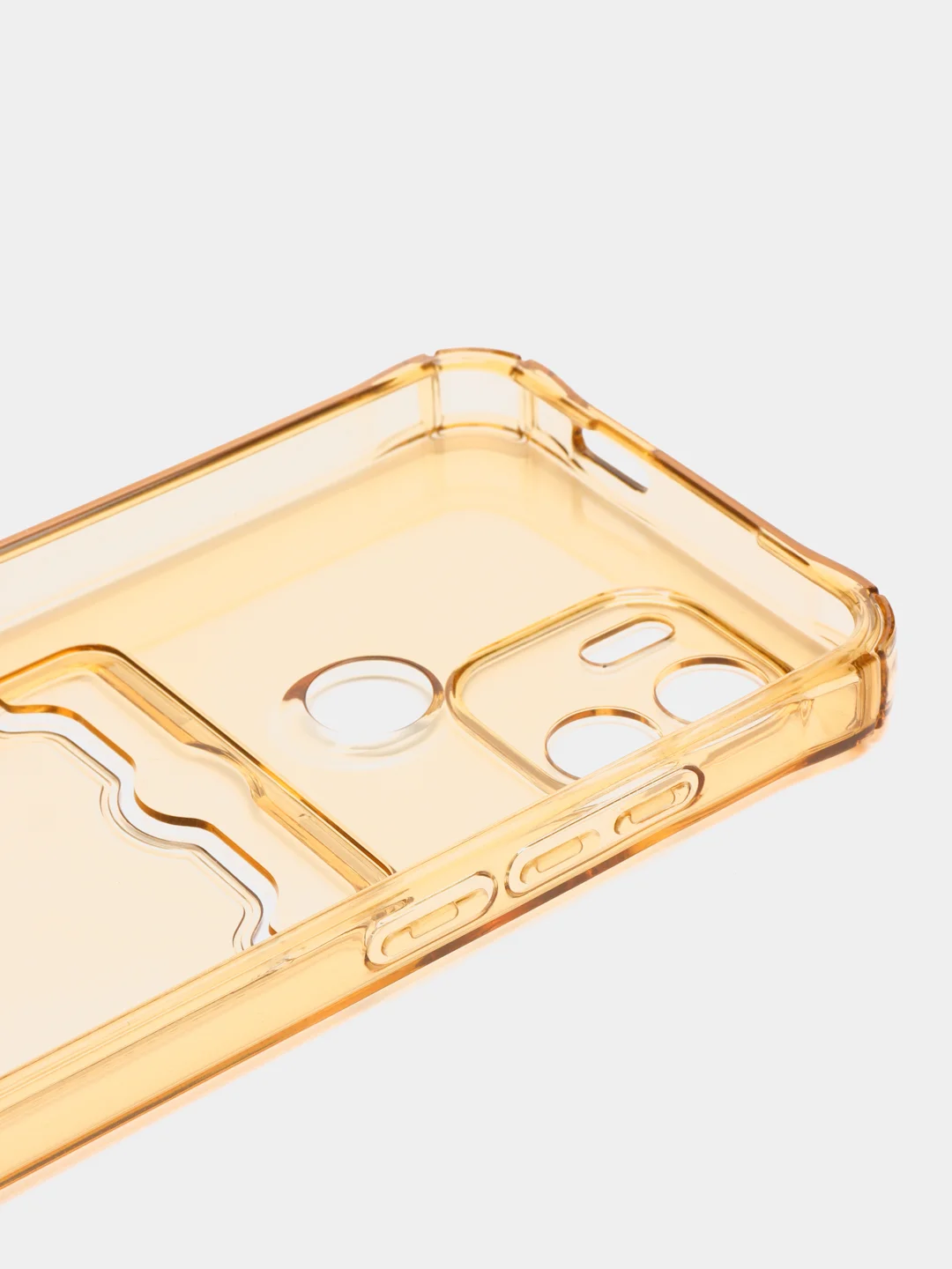 Золотой силиконовый чехол Xiaomi Redmi A1 Plus  (Сяоми Редми А1 Плюс ), с карманом, прозрачный