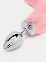 Розовый анальная пробка с лисьим хвостиком, 3 цвета