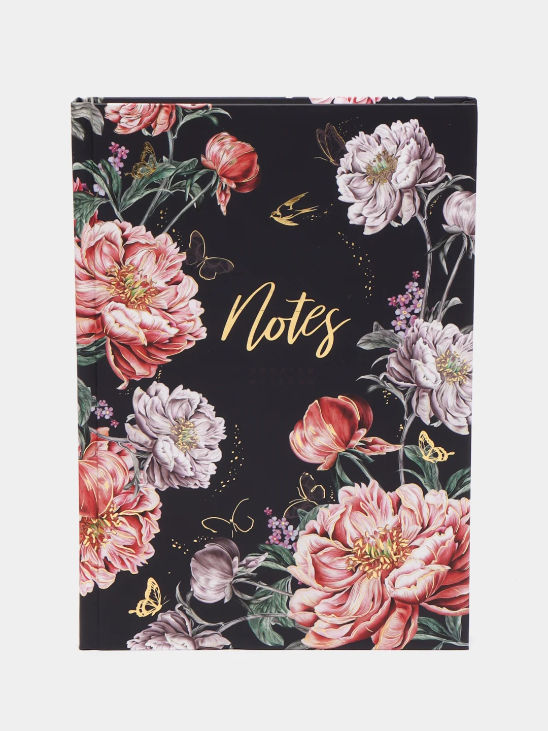 Белый ежедневник недатированный Flowers, А5, ламинированная обложка с фольгой, 128 листов