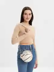 Белый круглая сумка в форме баскетбольного мяча